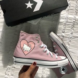 Pink Hello Kitty Heart Converse